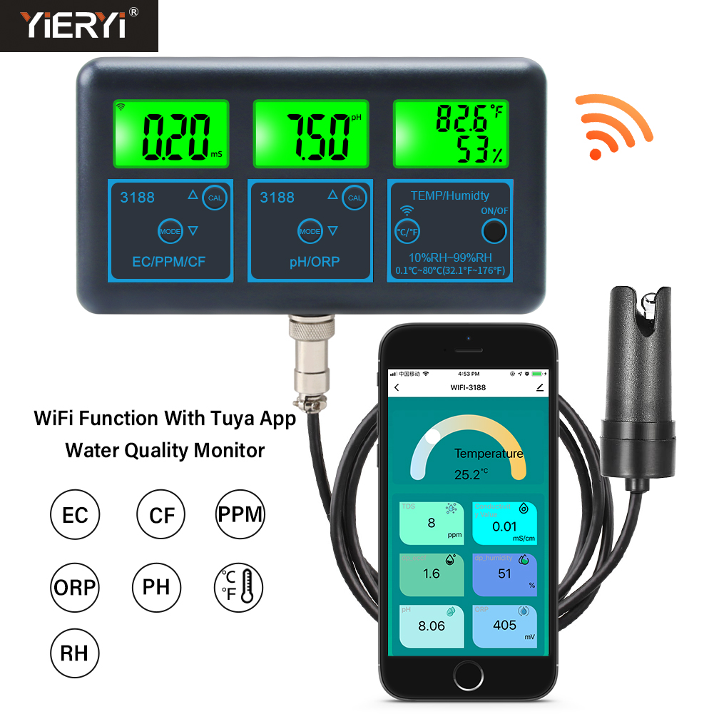 Marine Aquarium Water Analyzer - Wifi Ph Meter Temp Tds (Ppm)