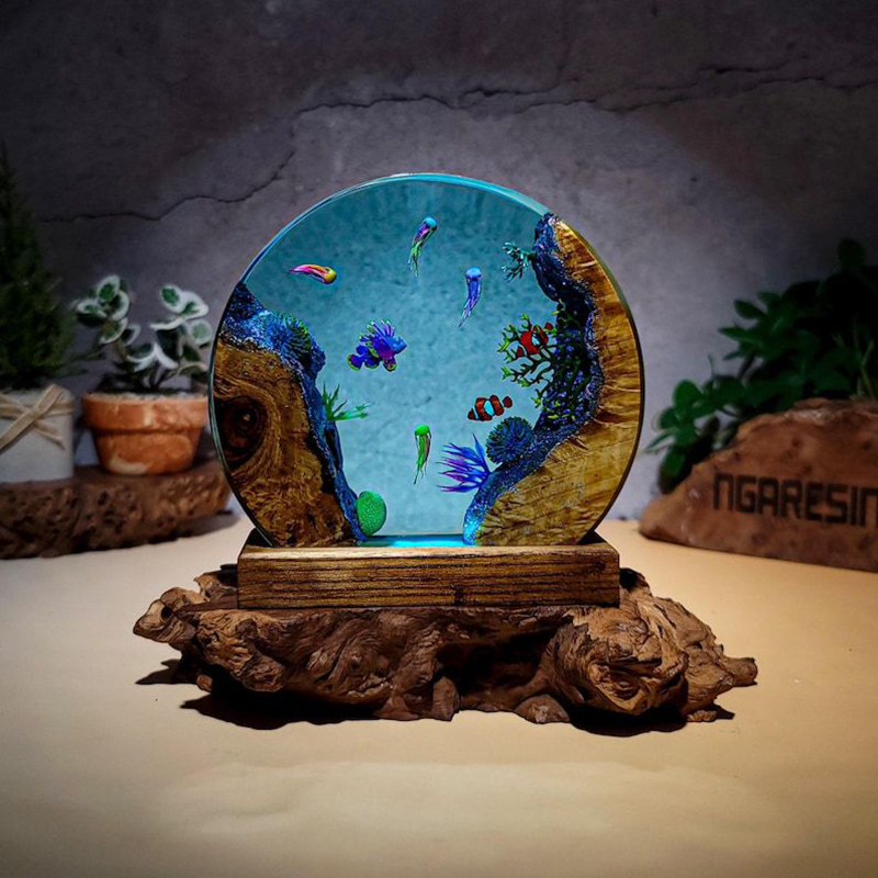 Aquarium & Marine Science Center - Oceaanaquarium Organisme Hars Tafellamp Creatieve Kunstdecoratie