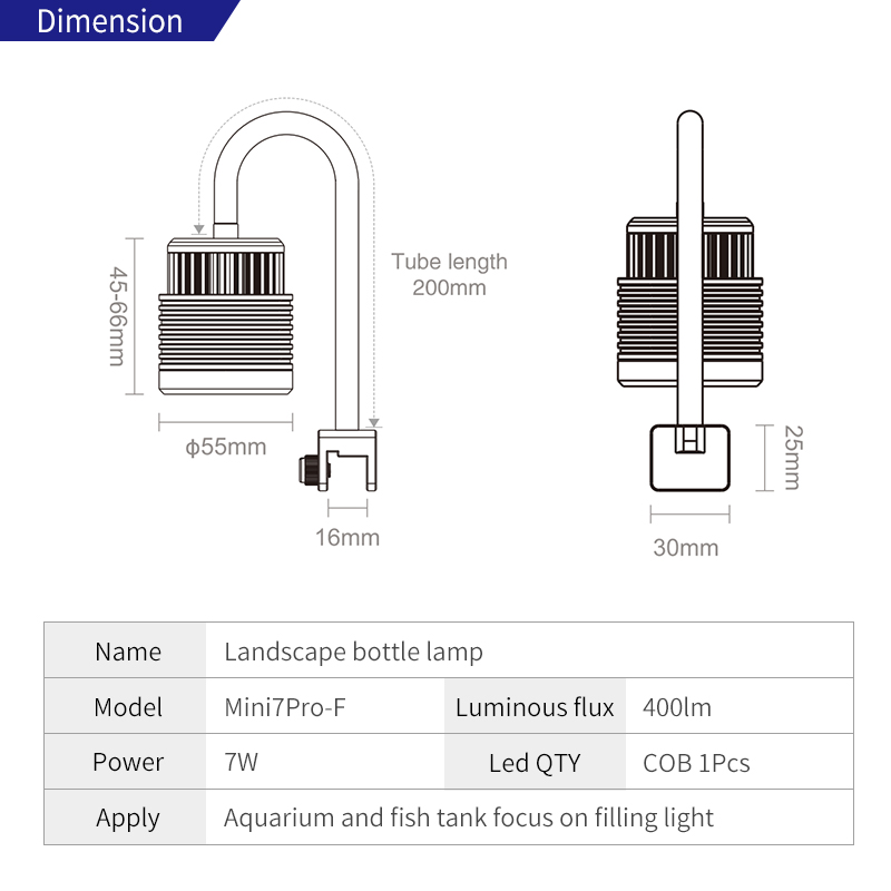 Week Aqua Mini7Pro-F IP68 onde - Marine Aquarium Nano recensie en prijs