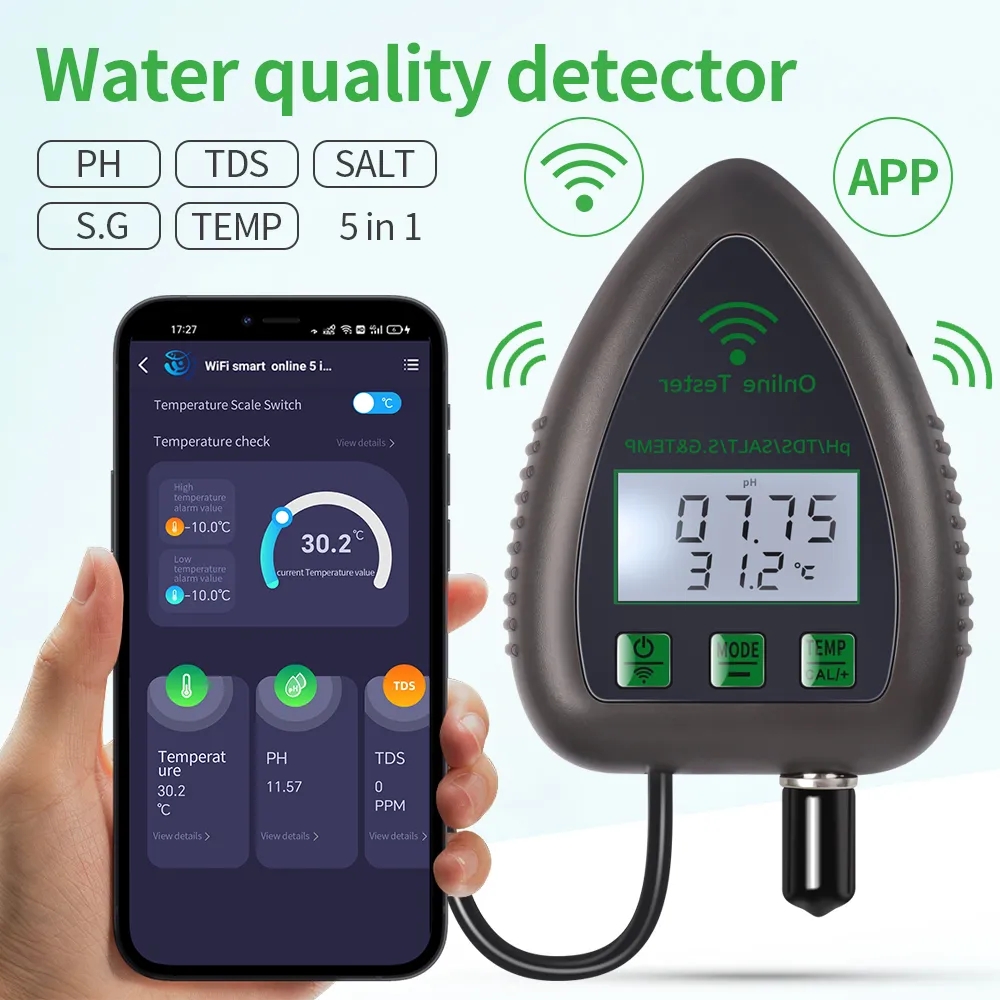 Tuya Wifi 5 In1 Waterkwaliteit - Marine Aquarium Water Analyzer recensie en prijs