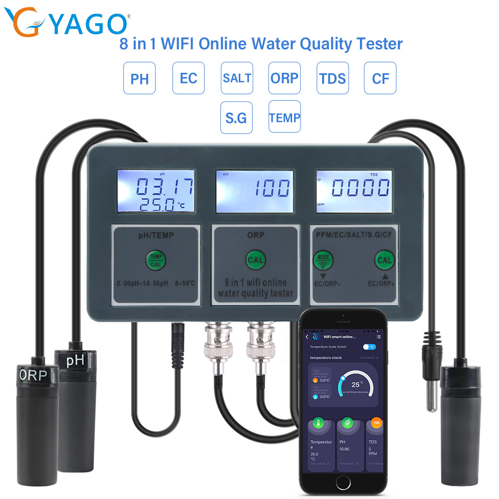 YAGO 8 in 1 WiFi Aquarium Wate - Marine Aquarium Water Analyzer recensie en prijs