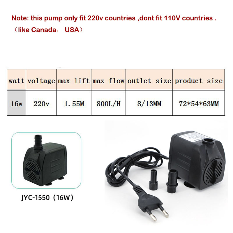 AC 220V 16W 25W Dompelpomp Lig - Marine Aquarium Nano recensie en prijs